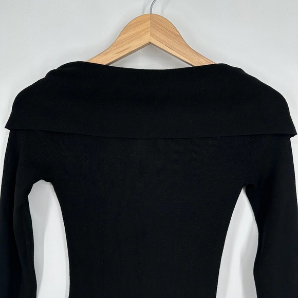 Intermix Off The Shoulder Sweater Wrap Criss Cross Long Sleeve Fitted Sweater - Picture 7 of 9